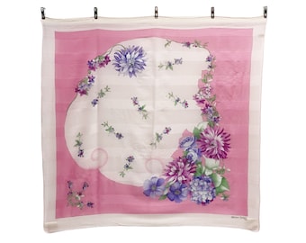 Michel Delain Bufanda de poliéster floral vintage (32.5”x”32)