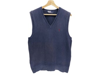 Vintage 90s Polo Ralph Lauren Knit Vest Small Pony Logo
