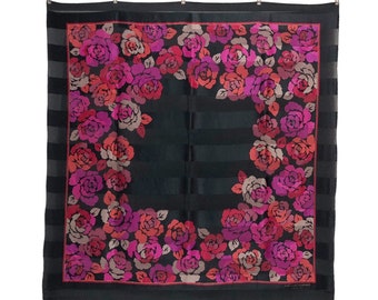 Jean Louis Scherrer Flower Floral Silk Scarf Vintage (34”x”35)