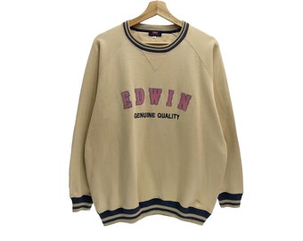 Edwin Spellout borduurwerk pullover trui sweatshirt maat L