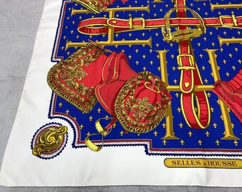 エルメス 「Selles A Housse」 シルクスカーフ ヴィンテージ (35
