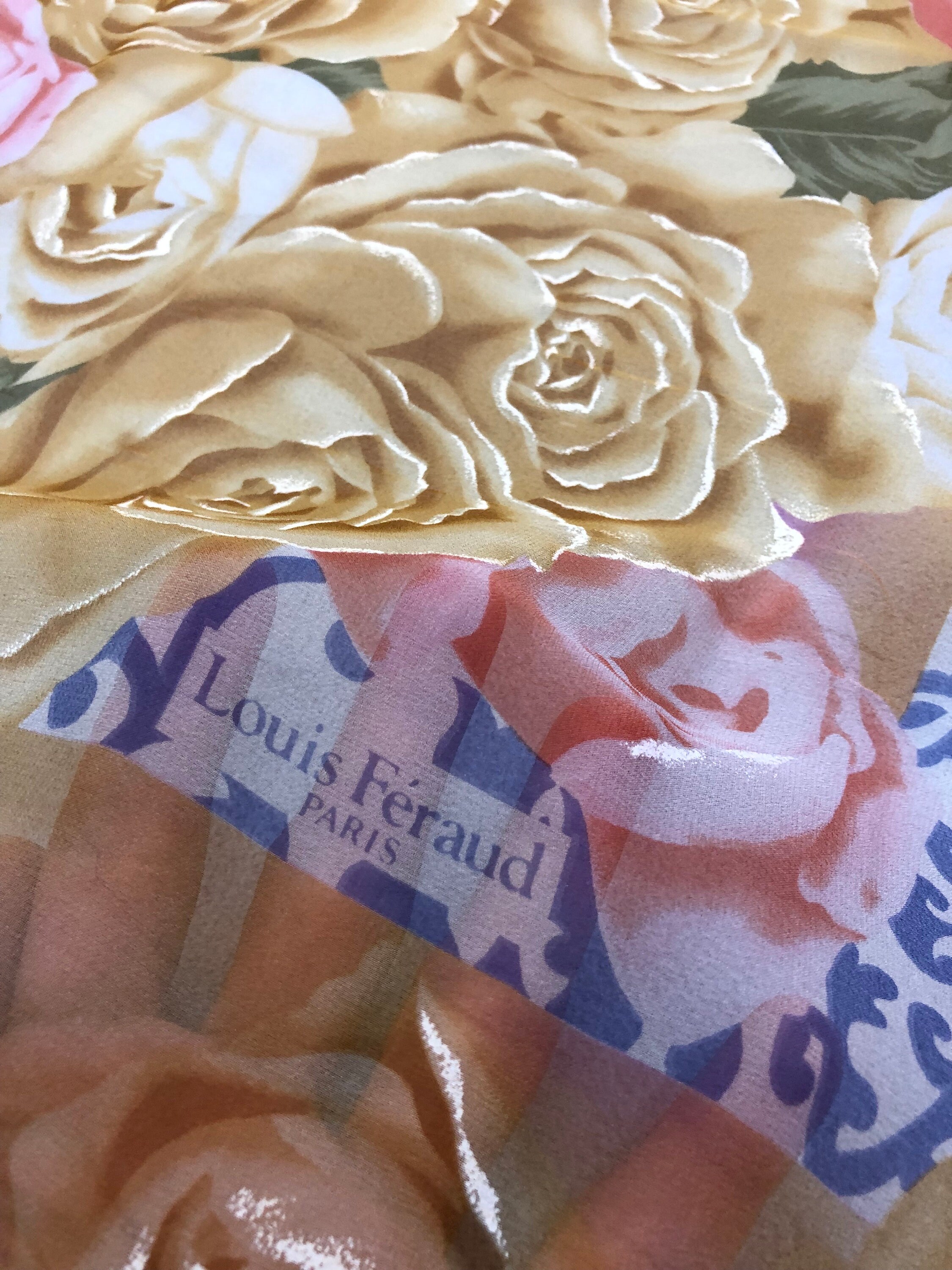 Louis Feraud vintage シルクスカーフ Vintage Louis Feraud Silk Scarf, Louis Feraud Silk Muffler