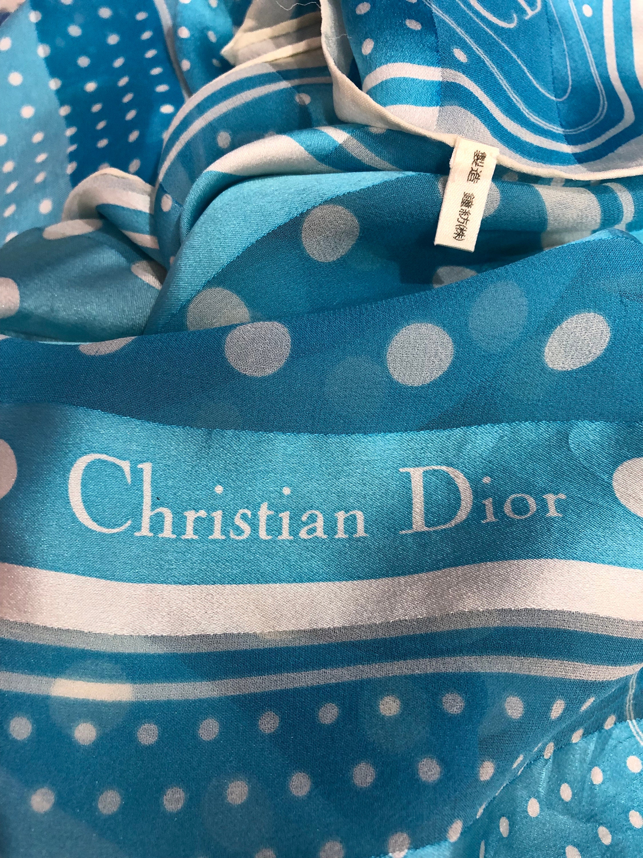 Christian Dior Silk Scarf Vintage (33”x”34) - Etsy