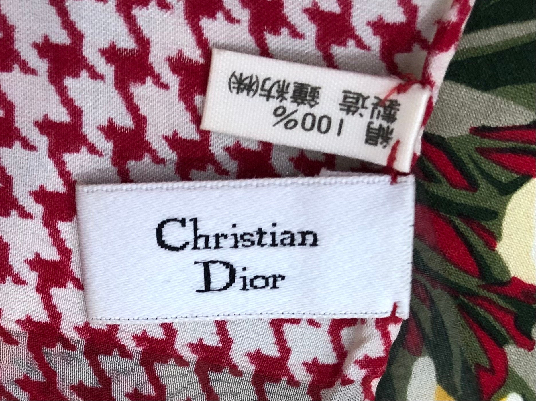 Christian Dior “floral Flower” Silk Scarf Vintage (40.5”x