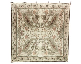 Paisley And Elephant Silk Scarf Vintage (52”x”54)