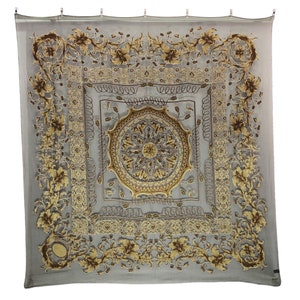 Floral Flower Silk Scarf Vintage (51.5”x”54.5)