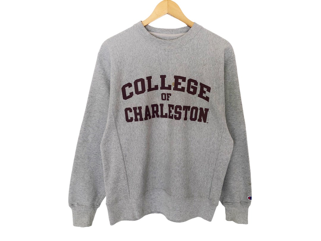 College of Charleston X Champion Reverse Weave Spellout Pullover Jumper Sweatshirt Etsy