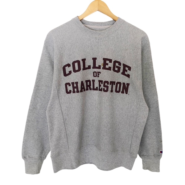 Champion College Sweatshirt, Men's Size L cotton Green type dark green Vintage Second Hand