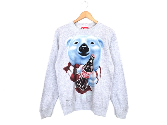 Sudadera con capucha y diseno vintage de los anos 90 con el logo de Coca Cola X Bear Coke Spellout Etsy Espana