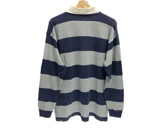 Canterbury of New Zealand Long Sleeve Polo Shirt Stripe Rugby