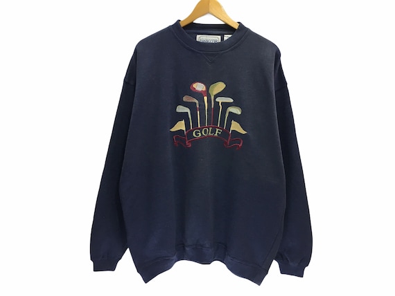 Golf Spellout Multicolor Embroidery Pullover Jumpe