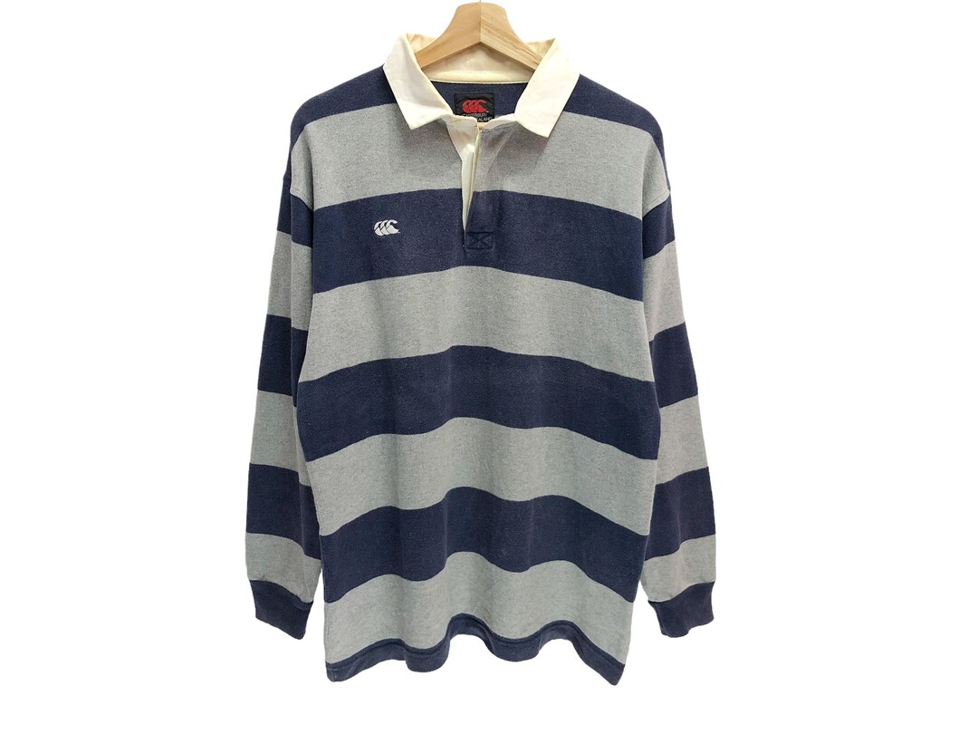 Canterbury of New Zealand Long Sleeve Polo Shirt Stripe Rugby