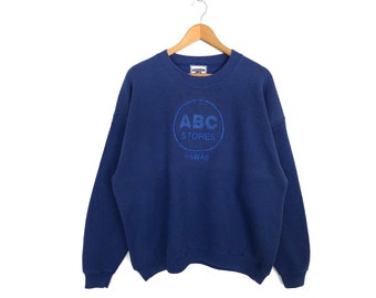 ABC Stores Hawaii Big Logo Stickerei Pullover Pullover Sweatshirt Hawaii Strand Surfwear Stil Vintage 90er Jahre