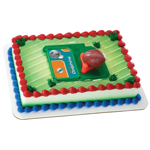 Miami Dolphins Football Cake Topper Decoration Party Supplies