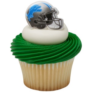24 Detroit Lions NFL Football Cupcake Rings Toppers
