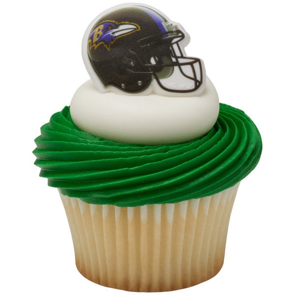 24 Baltimore Ravens NFL Football Cupcake Rings Toppers