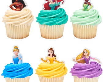 24 Ct Disney Princess Poly Decopics Cupcake Toppers