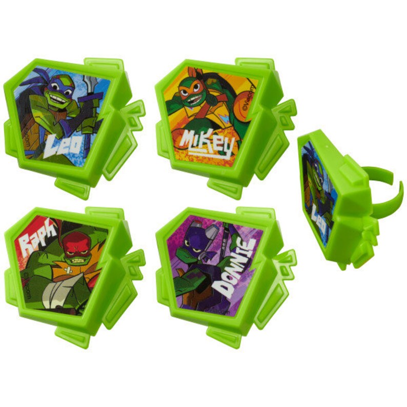 24 Rise of the Teenage Mutant Ninja Turtles TMNT Cupcake Rings Etsy