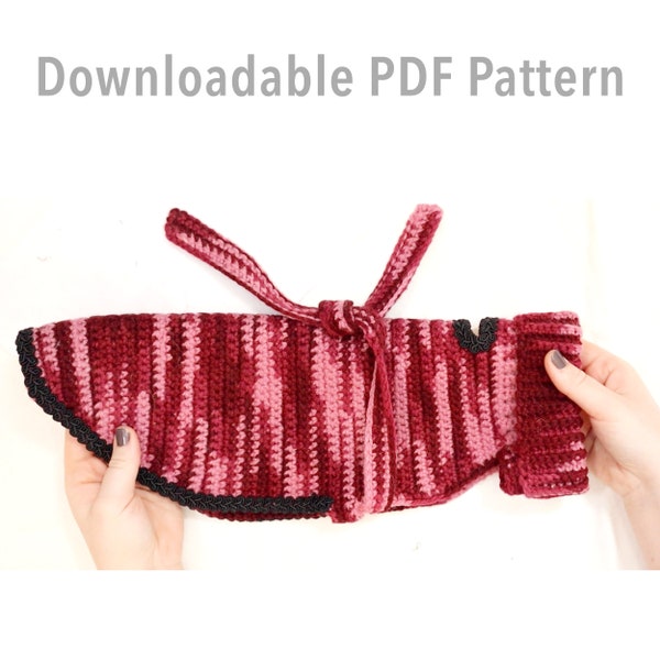 Easy Turtleneck Dog Sweater Crochet Pattern - PDF download, printable step by step pattern, small dog pattern