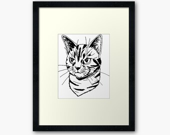 Tabby Cat Coloring Page || Adult coloring page