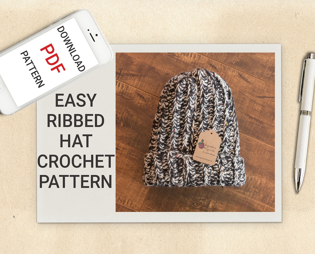 Downloadable PDF EASY Crochet HAT Pattern for Beginners - Etsy