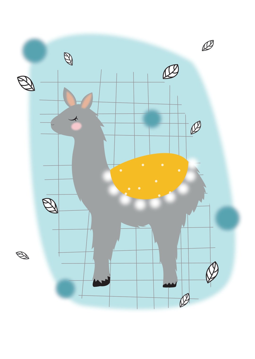Illustration Lama, A4 Size, Glossy Paper - Etsy