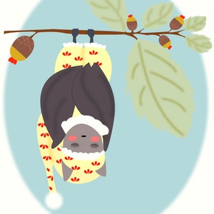 Illustration chauve-souris, format A4 sur papier satiné