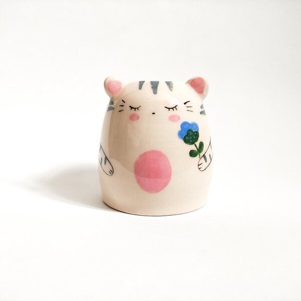 Mini vase chat pour petites fleurs