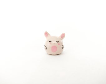 Small lucky rabbit charm in ceramic