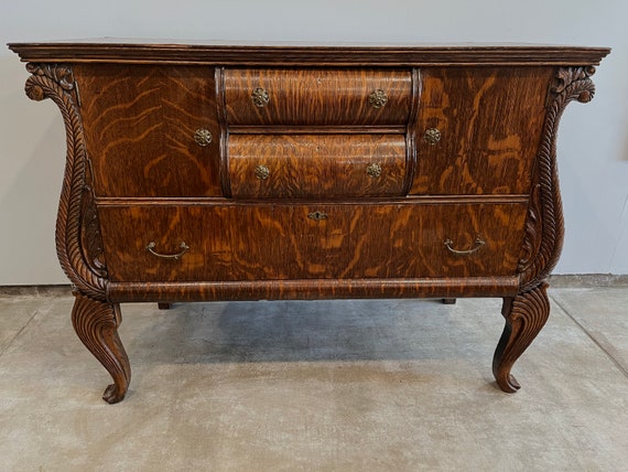 Antique Tiger Zebra Wood French Rococo Cabinet Dresser Etsy UK