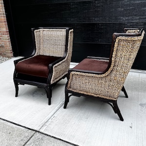Seagrass wing chair deals