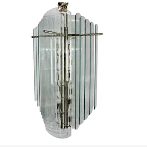 4 Ft MCM Modern Waterfall Cascade Glass 12 Light Chandelier