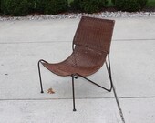 Mid Century Modern Wicker Iron Frederick Weinberg Chair