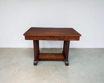 Antique late 19th/Early 20th Century Tiger Wood Regency Desk Table