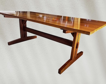 Modern Scandinavian Danish Trestle Harvest Dining Table George Nakashima