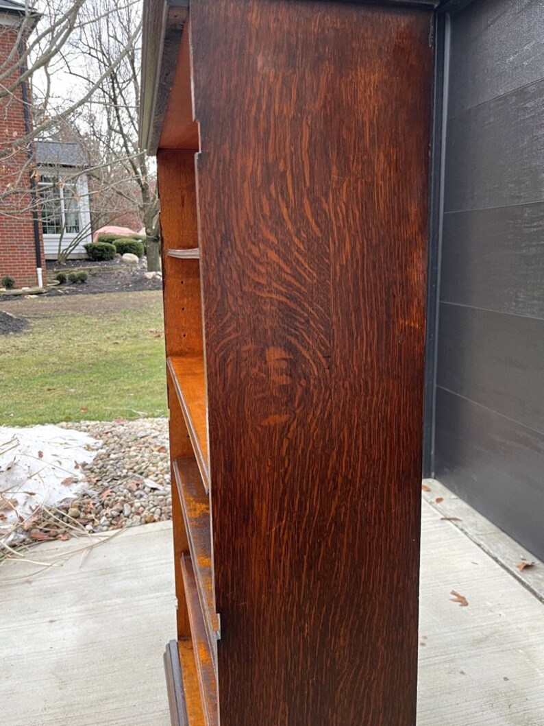 Rare Antique Tiger Wood Bookcase Shelf Etsy