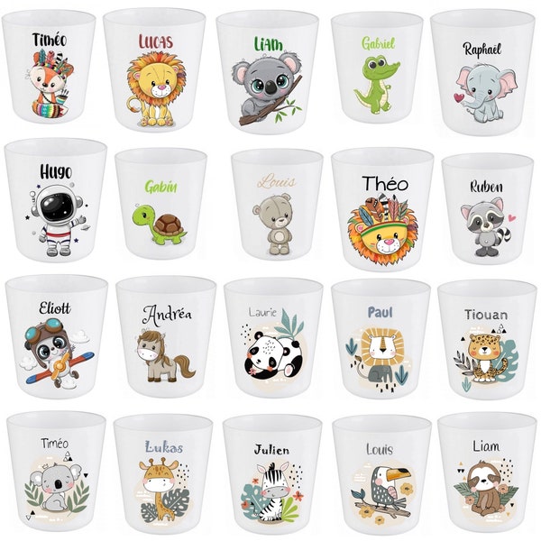 Gobelet enfant personnalisé/Verre enfant incassable/Gobelet maternelle/Gobelet prénom enfant/ Verre plastique personnalisé