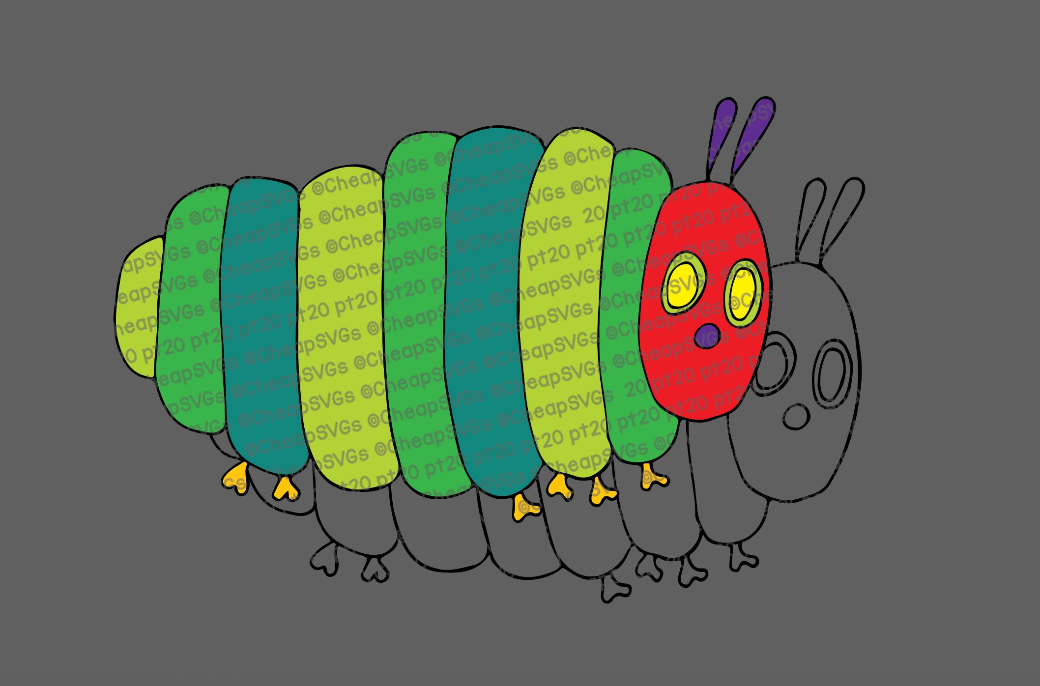 Die Kleine Raupe Nimmersatt Svg Dxf Und Png Dateien Dicke Etsy