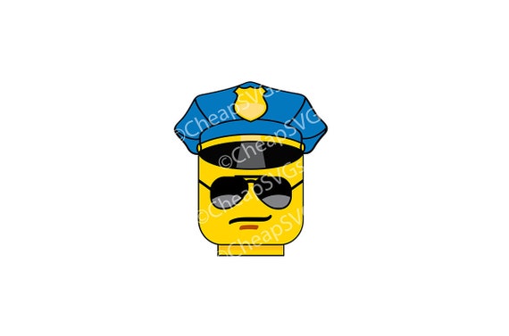 Download Lego City Good Guy Cop Police Sunglasses Patrol Head Etsy