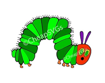 Very Hungry Caterpillar SVG PNG DXF file digital download for cricut silhouette cameo die cut