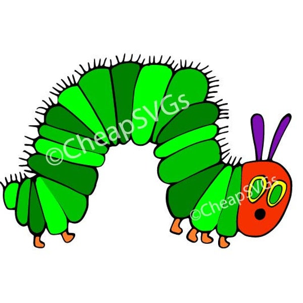 Very Hungry Caterpillar SVG PNG DXF file digital download for cricut silhouette cameo die cut