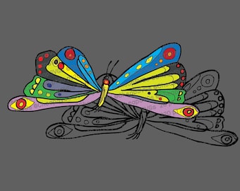 Very Hungry Caterpillar Butterfly Eric Carle Layered SVG DXF and PNG files for Silhouette Cameo and Cricut die cutting machines