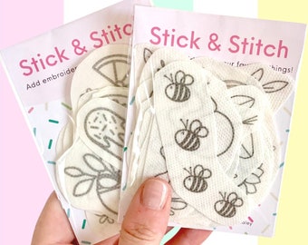 Summer Embroidery Stick and Stitch, Embroider Clothes Kit, Embroidery Stickers, Summer Embroidery Designs, Hand Embroidery Stick Stitch