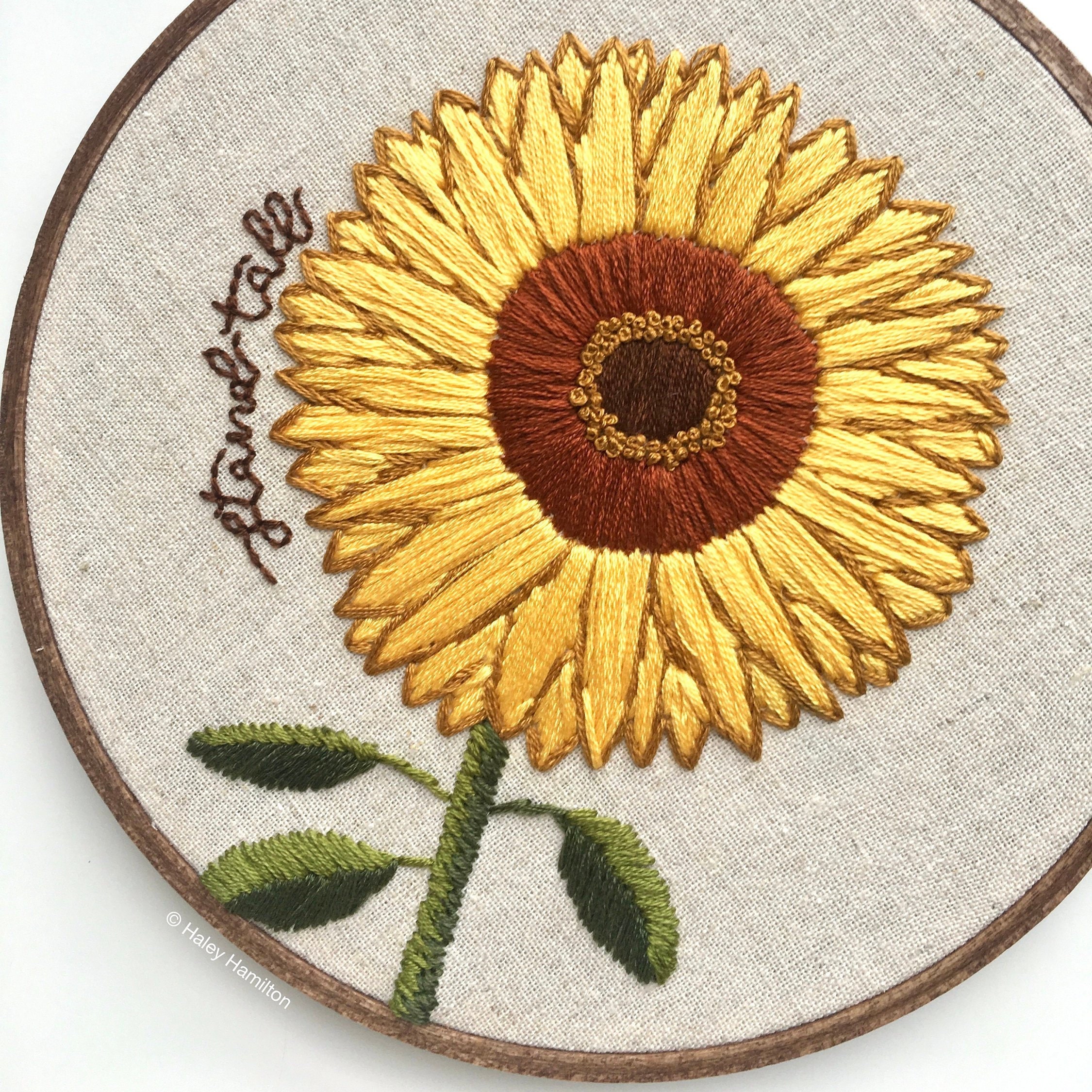 Embroidered sunflower sunflower decor floral embroidery  etsy Embroidered sunflower sunflower decor floral embroidery  etsy
