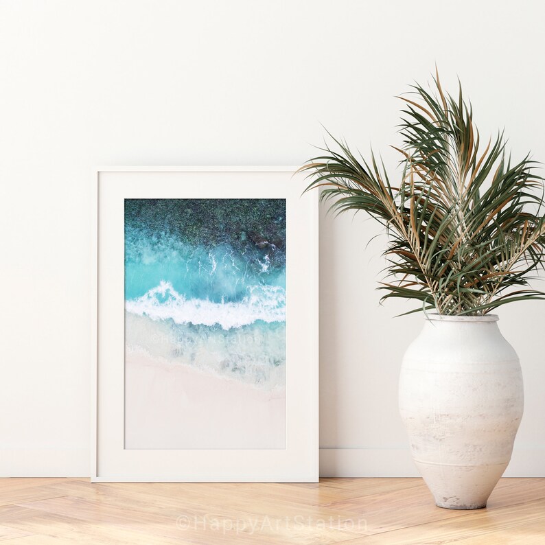 Blue Ocean Wave Wall Decor Ocean Photography Sea Waves Art Etsy