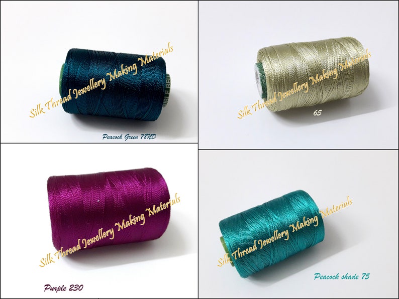 GreenPurpleIvoryPeacock Silk Thread For Tassels Making Beading thread| Art Embroidery silk yarn Viscose Rayon Yarn Indian Jewelry