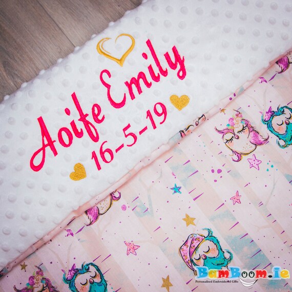 personalised baby girl comforter