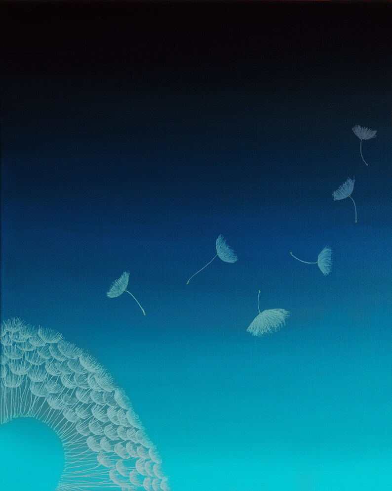 Dandelion Art Set 3 Piece Wall Art Set Boho Girl Art Etsy