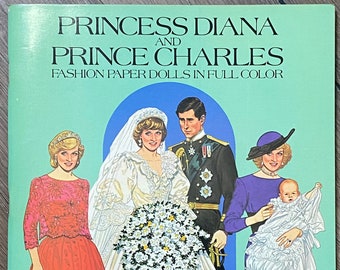 Princess Diana and Prince Charles Fashion Paper Dolls by Tom Tierney 1985