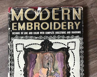 Modern Embroidery by Mary Hogarth 1938 hardcover book with dust jacket